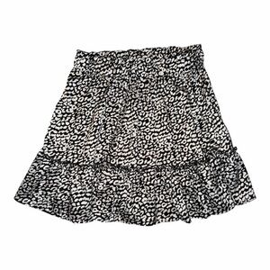SHEIN Black and White Leopard Print Patterned Mini Skirt